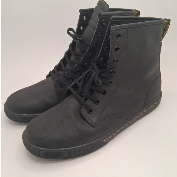 Dr. Marten Sheridan 8 Eye Combat Boot Black Matte Women's Size 11 - Picture 1 of 12